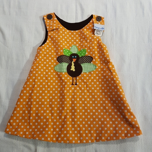 Kelly's Kids corduroy reversible jumper Halloween & Thanksgiving & pull on pants - Picture 4 of 5